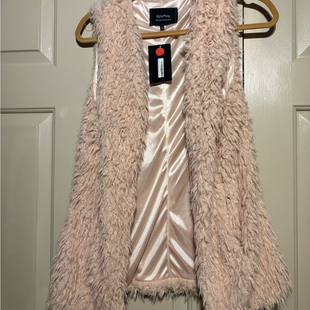 Rosy Pink Faux Fur Vest